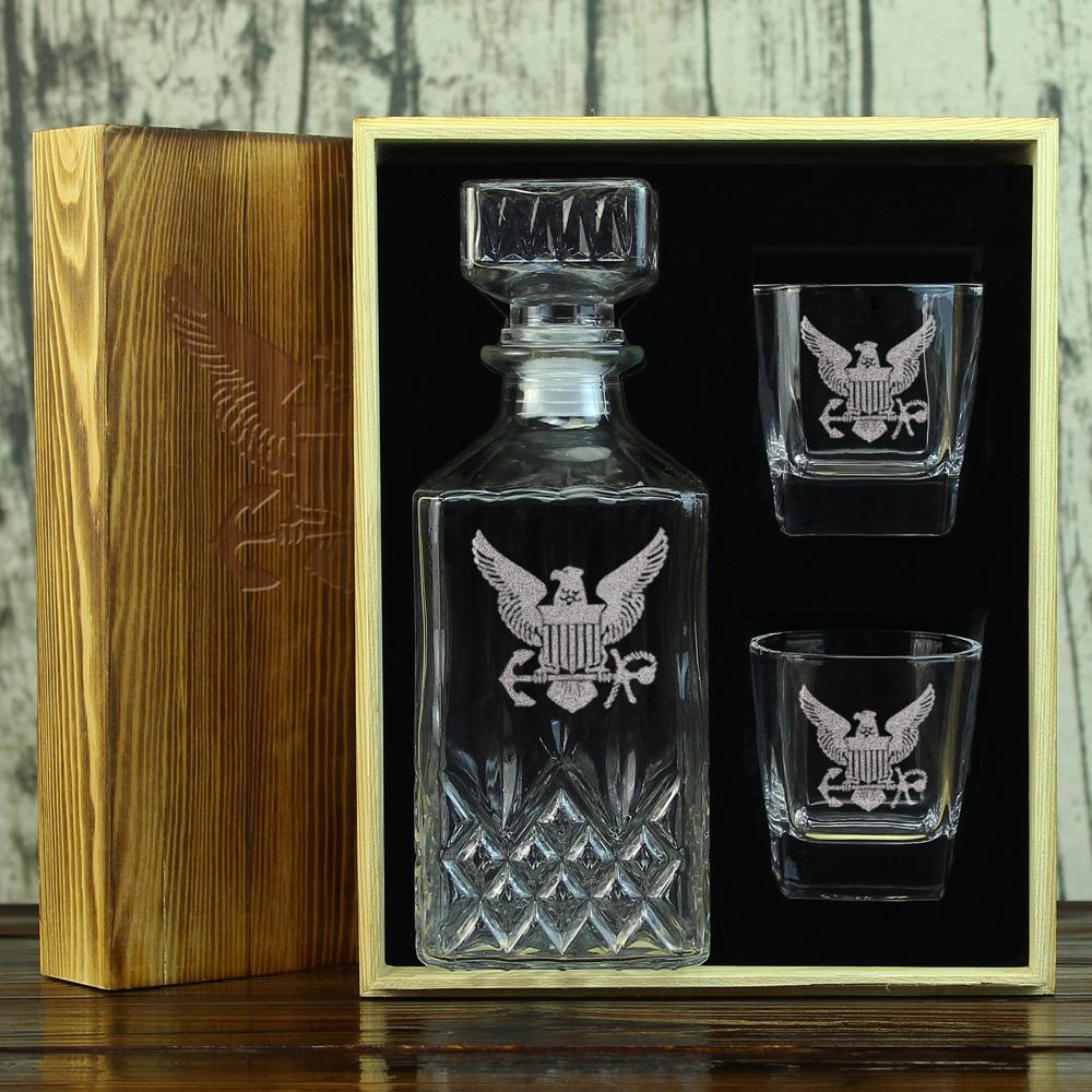 Personalized LV Louis Vuitton - Custom Decanter Set - Personalized
