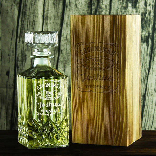 Groomsmen Gift idea, Customized Whiskey Decanter Set - GiftCustomization