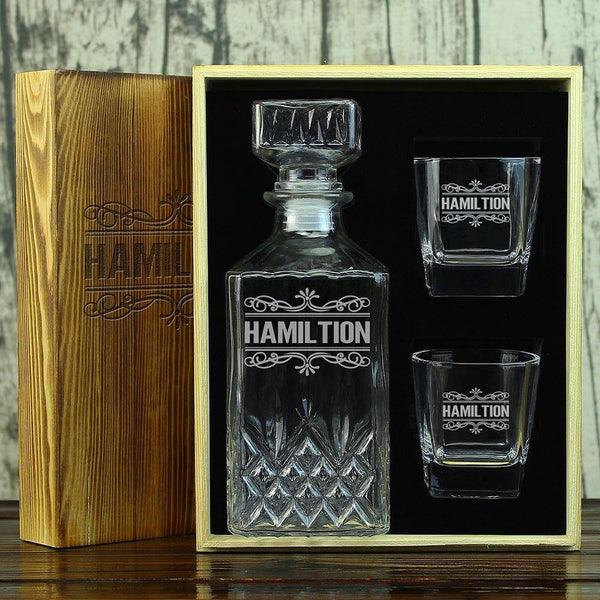 Personalized Decanter Set, Cool Groomsmen Gift - GiftCustomization